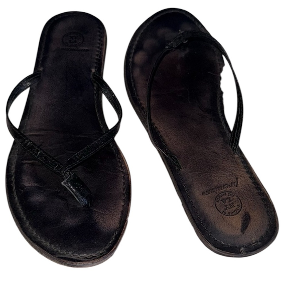 Black Leather Sandals Size 8